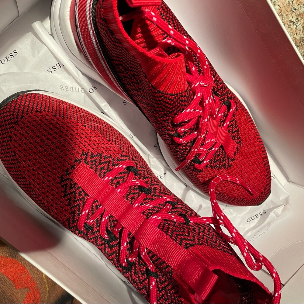 GUESS Red Multi Fabric Shoes